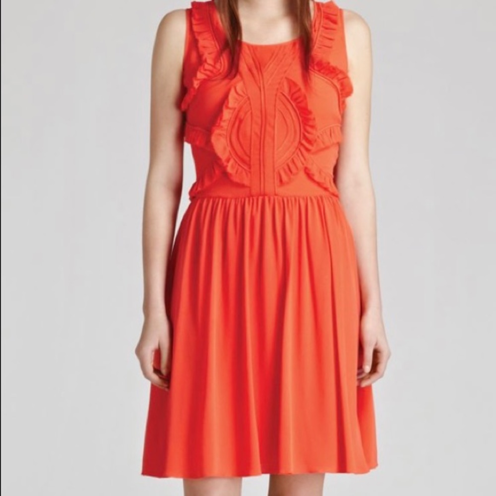 Reiss Loulou Ruffle Detail Dress; NWT; 8